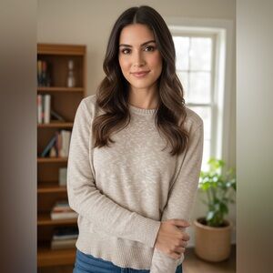 J. Crew Cream Knit Sweater size XL